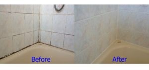 Before and After Bath sealing Rental Property Wollaton